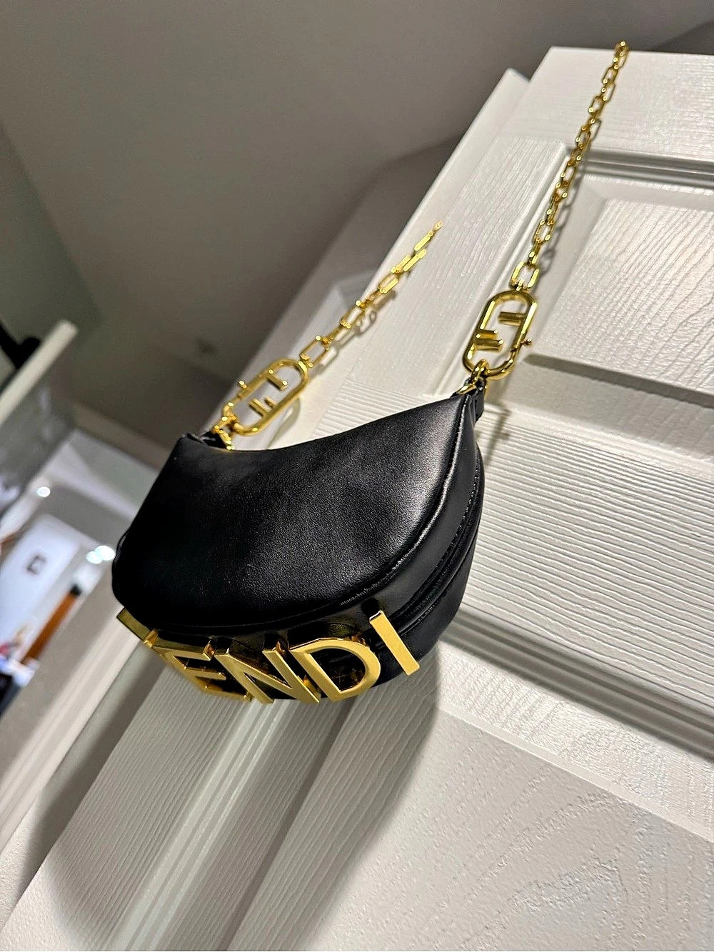 Inspired Brand small (4"x 6 1/2") Black Chain Shoulder Bag Like New - No box no